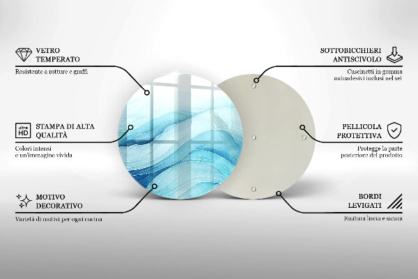 Tocător din sticlă Valuri abstracte