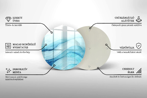 Tocător din sticlă Valuri abstracte