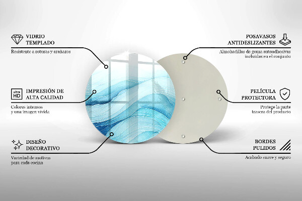 Tocător din sticlă Valuri abstracte