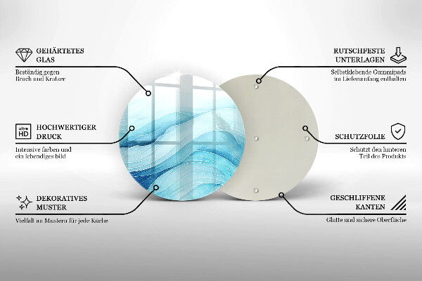 Tocător din sticlă Valuri abstracte