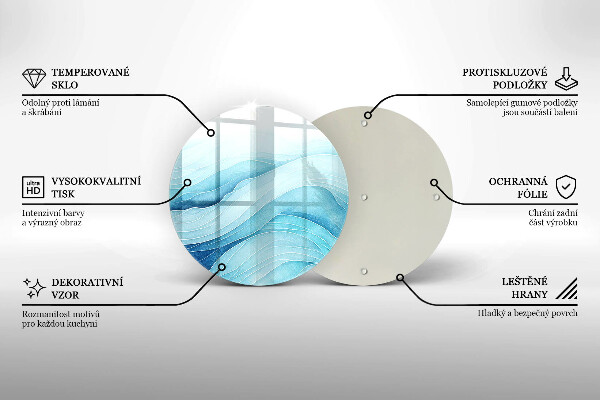 Tocător din sticlă Valuri abstracte