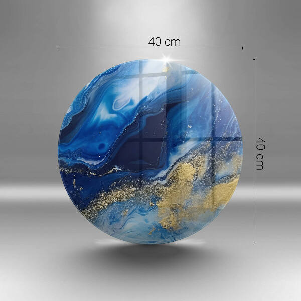 Tocător din sticlă Marmură albastră și aur