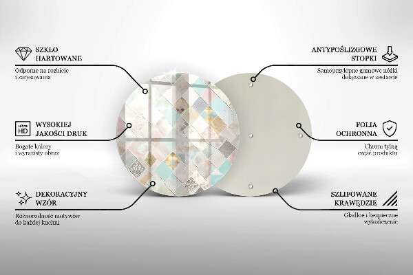 Tocător din sticlă Compoziție pastelată