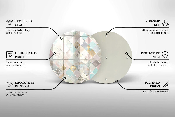 Tocător din sticlă Compoziție pastelată