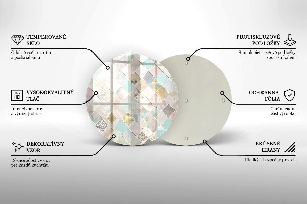 Tocător din sticlă Compoziție pastelată