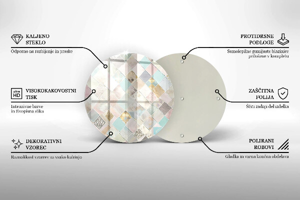 Tocător din sticlă Compoziție pastelată