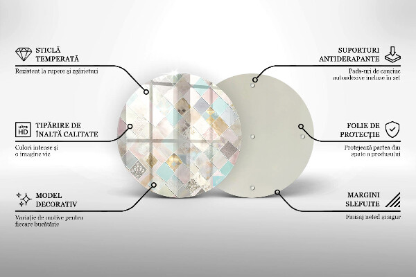 Tocător din sticlă Compoziție pastelată