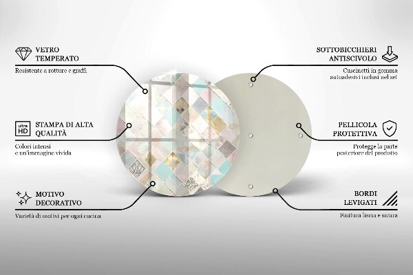 Tocător din sticlă Compoziție pastelată