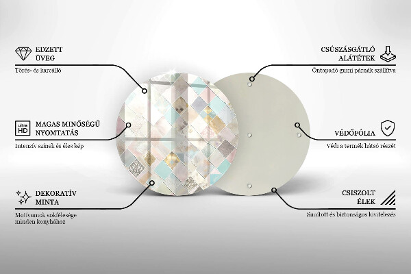 Tocător din sticlă Compoziție pastelată