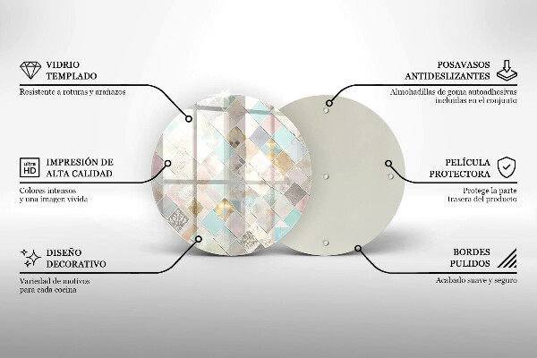 Tocător din sticlă Compoziție pastelată