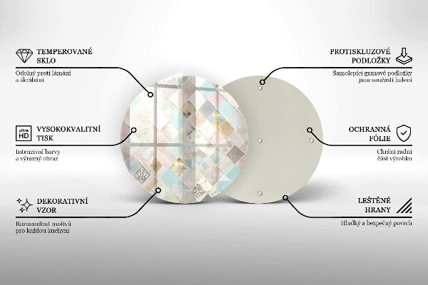 Tocător din sticlă Compoziție pastelată