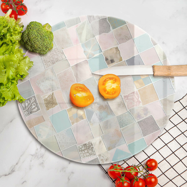 Tocător din sticlă Compoziție pastelată