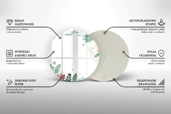 Tocător de bucătărie Acuarelă frunze