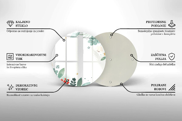 Tocător de bucătărie Acuarelă frunze