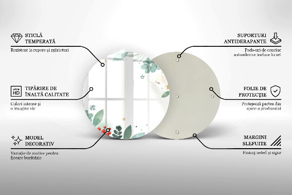 Tocător de bucătărie Acuarelă frunze