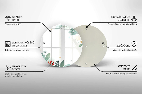 Tocător de bucătărie Acuarelă frunze