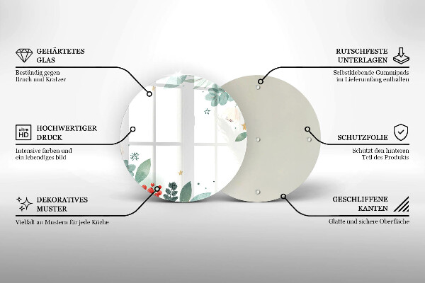 Tocător de bucătărie Acuarelă frunze