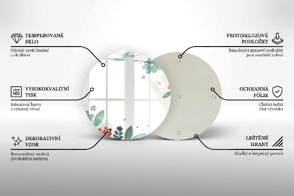 Tocător de bucătărie Acuarelă frunze