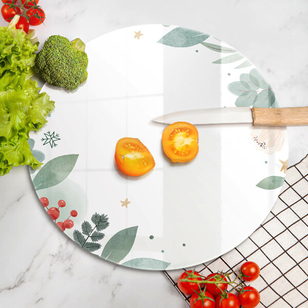 Tocător de bucătărie Acuarelă frunze