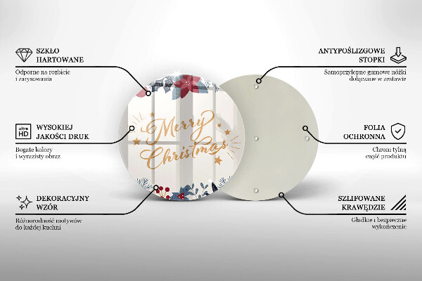 Tocător din sticlă Merry Christmas