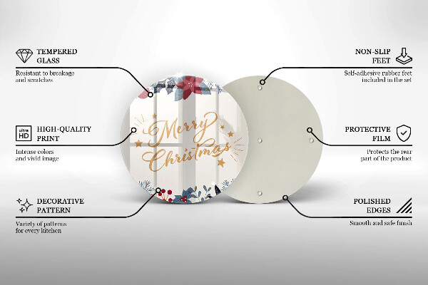 Tocător din sticlă Merry Christmas