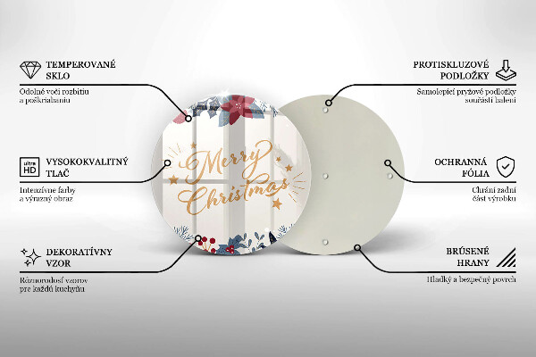 Tocător din sticlă Merry Christmas