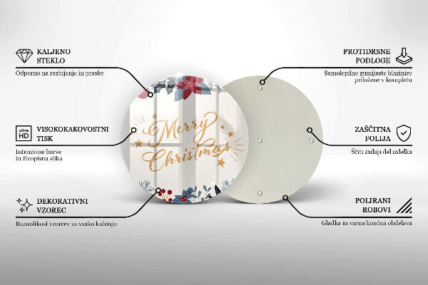 Tocător din sticlă Merry Christmas