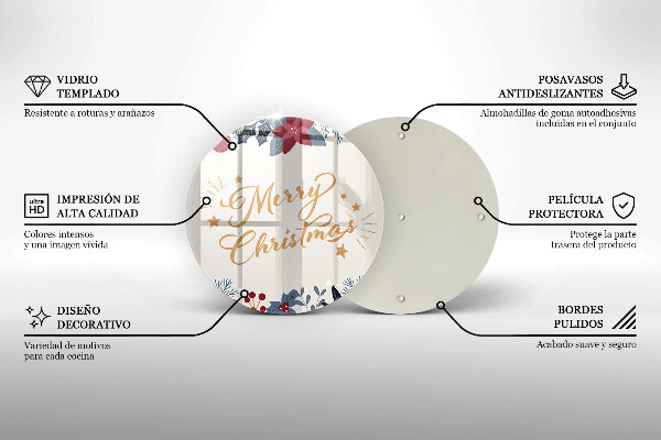 Tocător din sticlă Merry Christmas