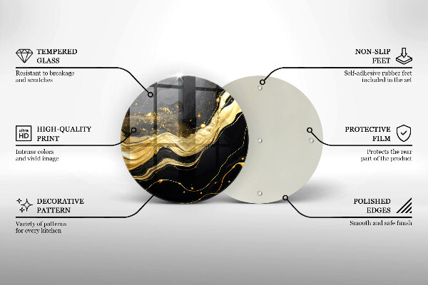 Tocător din sticlă Abstracție elegantă