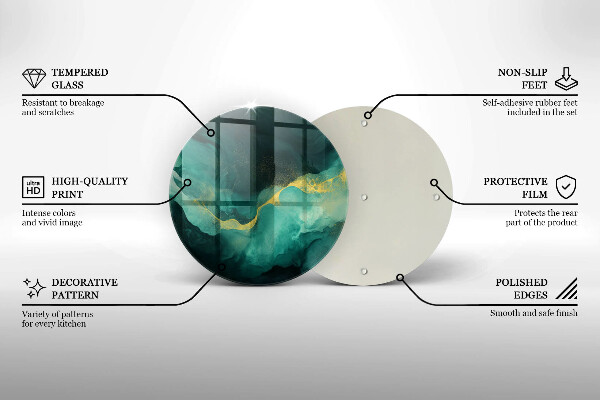 Tocător din sticlă Sticla verde