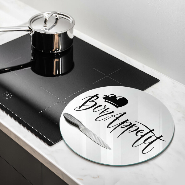 Tocător din sticlă Inscripție Bon appetit