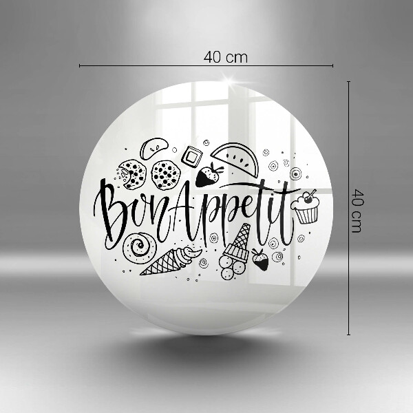 Tocător din sticlă Inscripție Bon appetit