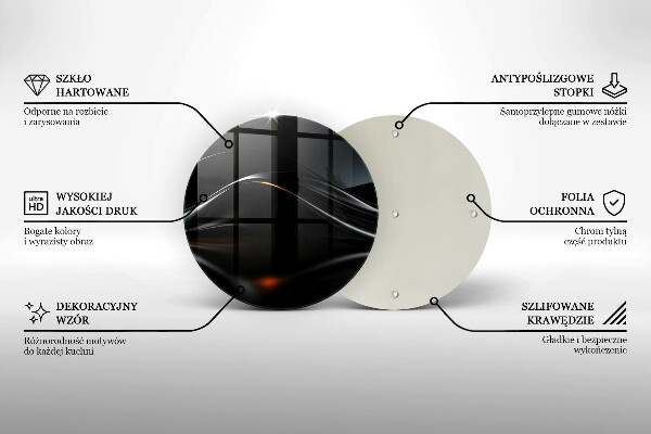 Tocător din sticlă Design 3D abstract