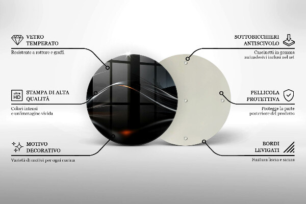 Tocător din sticlă Design 3D abstract