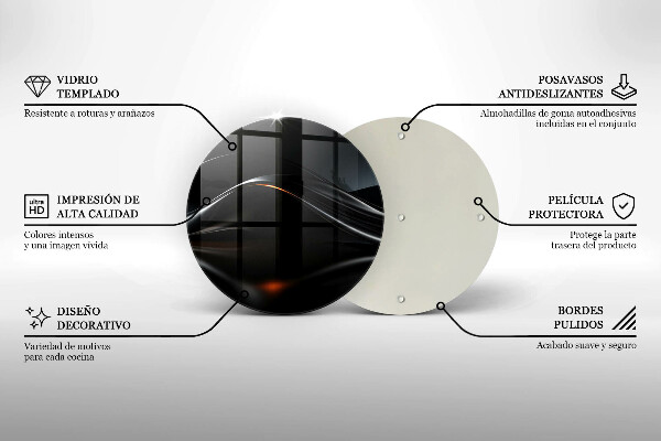 Tocător din sticlă Design 3D abstract