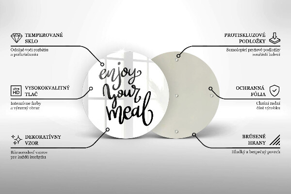 Tocător din sticlă Enjoy your meal