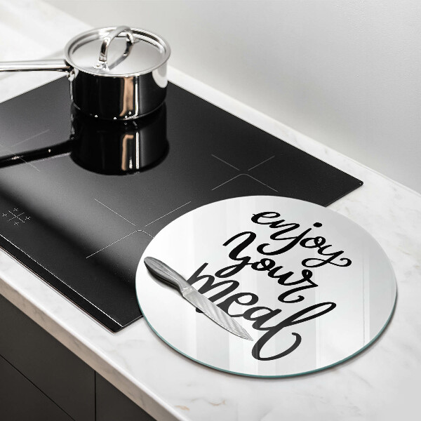 Tocător din sticlă Enjoy your meal