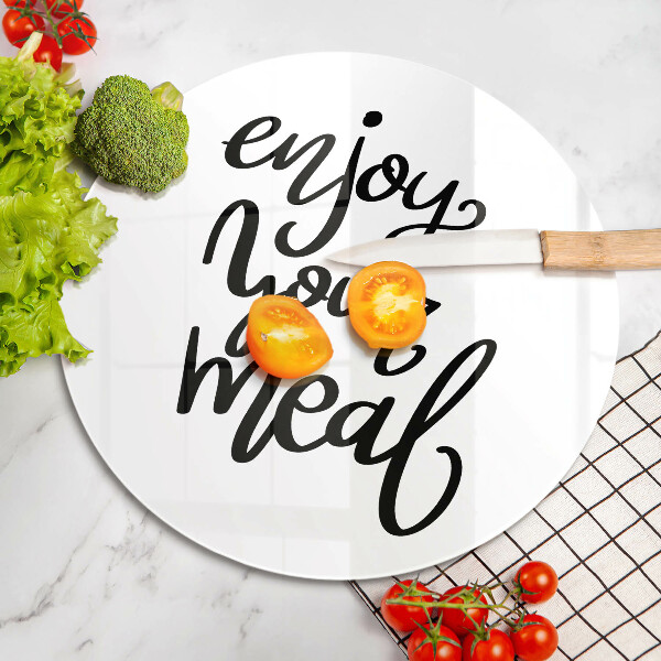 Tocător din sticlă Enjoy your meal