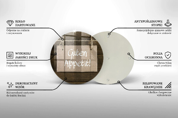 Tocător de bucătărie Inscripție Guten Apetit pe scânduri