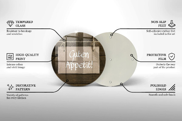 Tocător de bucătărie Inscripție Guten Apetit pe scânduri