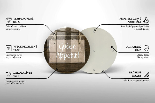 Tocător de bucătărie Inscripție Guten Apetit pe scânduri
