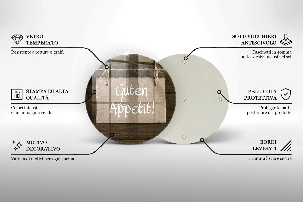 Tocător de bucătărie Inscripție Guten Apetit pe scânduri