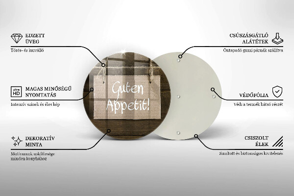 Tocător de bucătărie Inscripție Guten Apetit pe scânduri