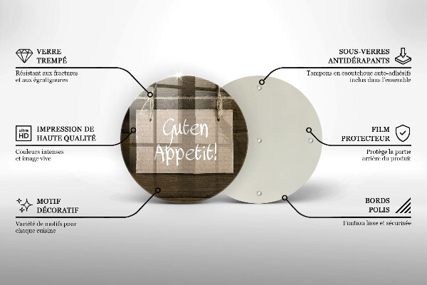 Tocător de bucătărie Inscripție Guten Apetit pe scânduri