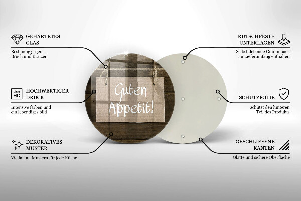 Tocător de bucătărie Inscripție Guten Apetit pe scânduri