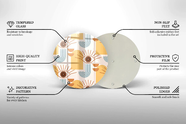 Tocător de bucătărie Model de ochi boho