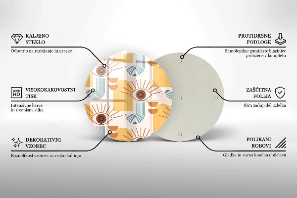 Tocător de bucătărie Model de ochi boho