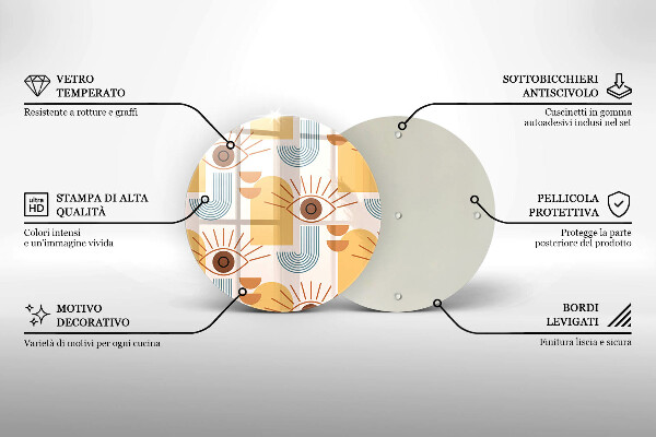 Tocător de bucătărie Model de ochi boho