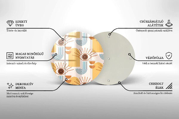 Tocător de bucătărie Model de ochi boho