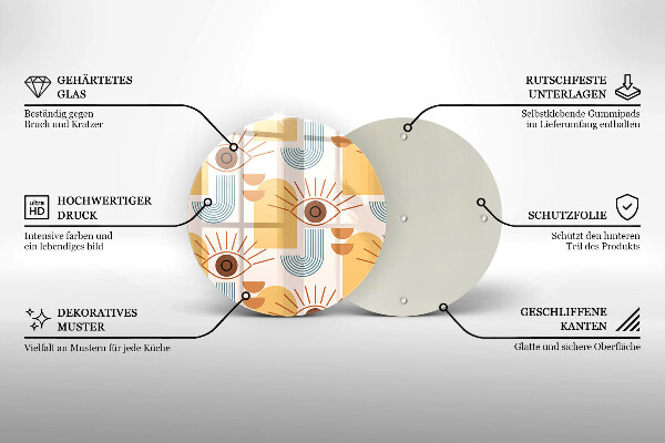 Tocător de bucătărie Model de ochi boho